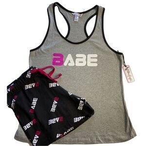 PILLOW FIGHT Women’s 1X 2-Piece “Babe” Pajama Set